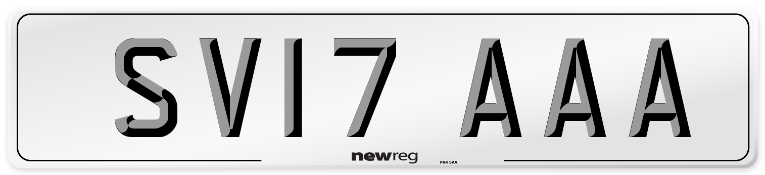 SV17 AAA Number Plate from New Reg